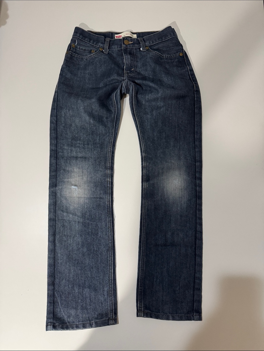 Boys Dark Blue Straight-Leg Jeans